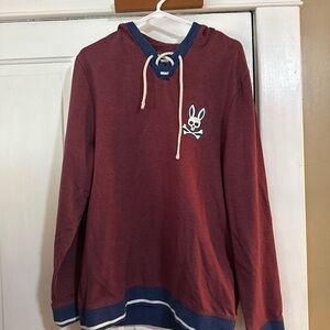 Psycho Bunny Red and Blue Hoodie